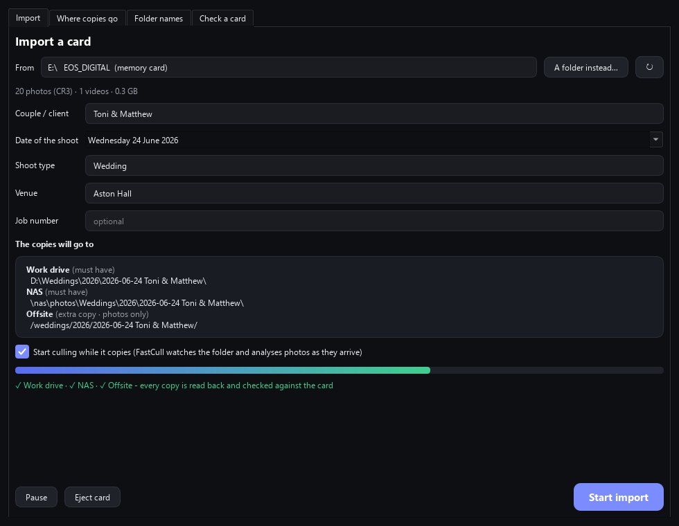 Import and back up